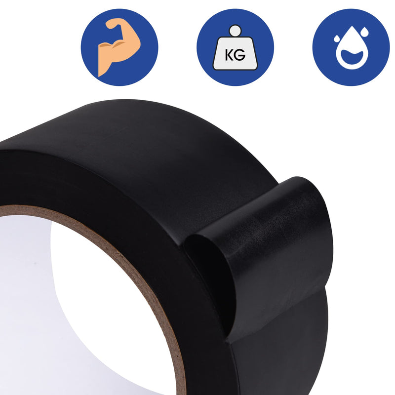 TAPEBEAR Corrosion Protection Pipe Tape, Wrap Pipe Tape for Drain Pipe, Metal & Electrical Piping, Anti-Corrosion Water Leak Proof PVC Tape, 3 Inch X 33 Yds, Black 3inch x 33yard 1