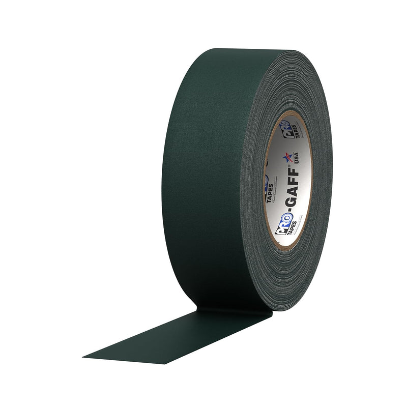 ProTapes Pro Gaff Premium Matte Cloth Gaffer's Tape With Rubber Adhesive, 11 mils Thick, 55 yds Length, 2" Width, Green (Pack of 1) 2" (Pack of 1)