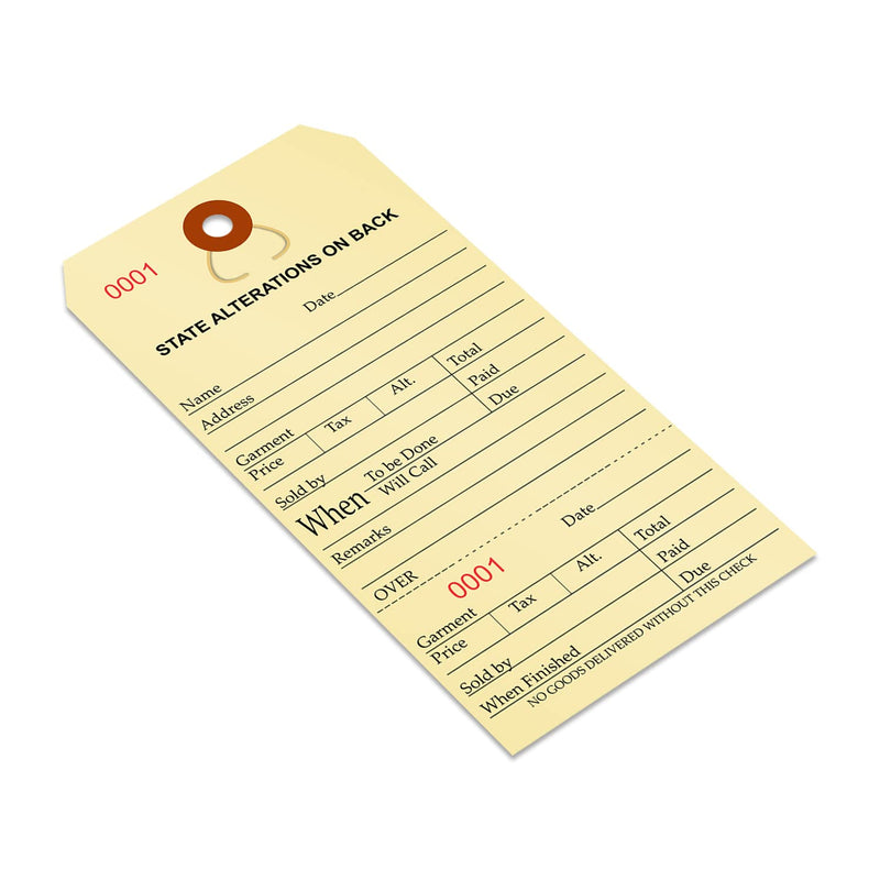 SmartSign Numbered Alteration Tags | 3.125" x 6.25" Manila Stock, Pack of 500
