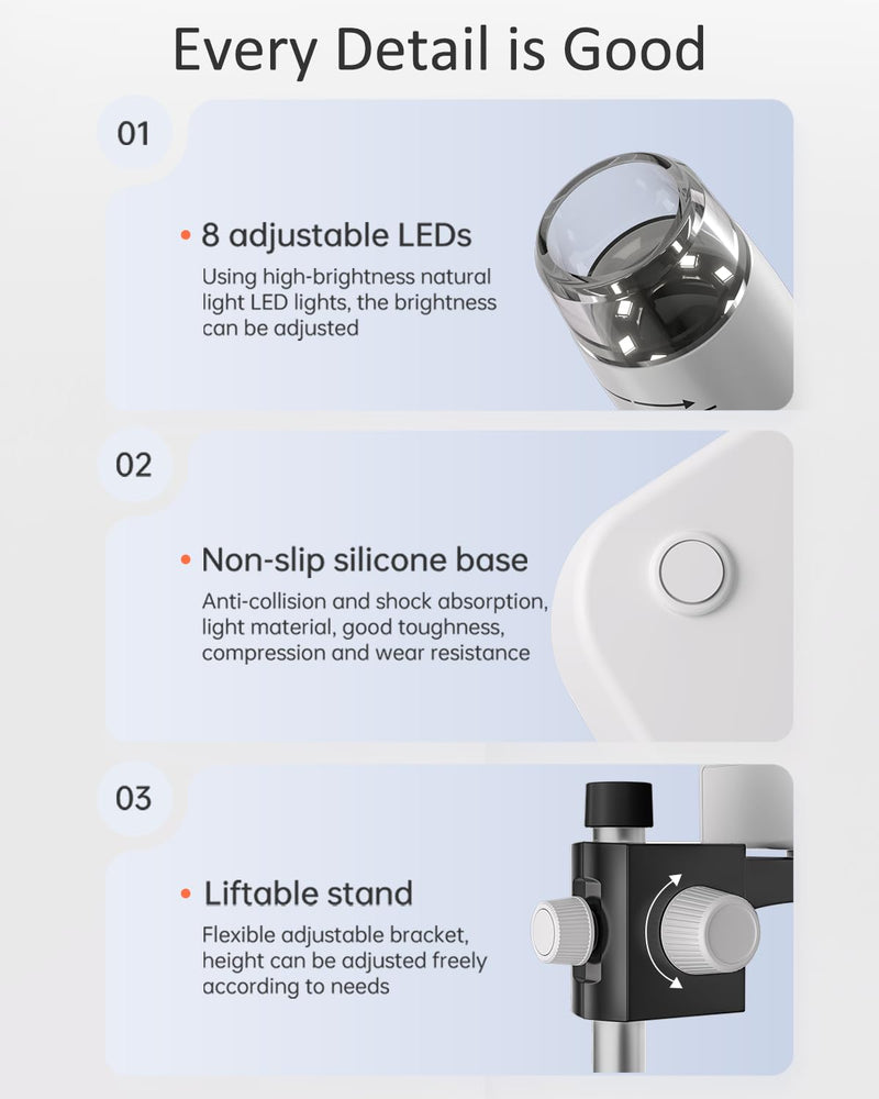 [Australia - AusPower] - 4.3" Coin Microscope - Aopick LCD Digital Microscope 1000X, 1080P USB Coin Magnifier for Error Coins with 8 Adjustable LED Lights, PC View, Compatible with MacOS Windows 4.3Inch White 