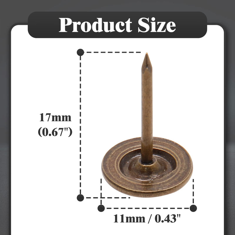 [Australia - AusPower] - Bronze Flat Head Upholstery Tacks, Decorative Tack, Furniture Tacks Pins 11mm x 17mm / 0.43 Inch x 0.67 Inch, Upholstery Nails for Sofa, Door, Jewelry Box(100Pcs) style4 