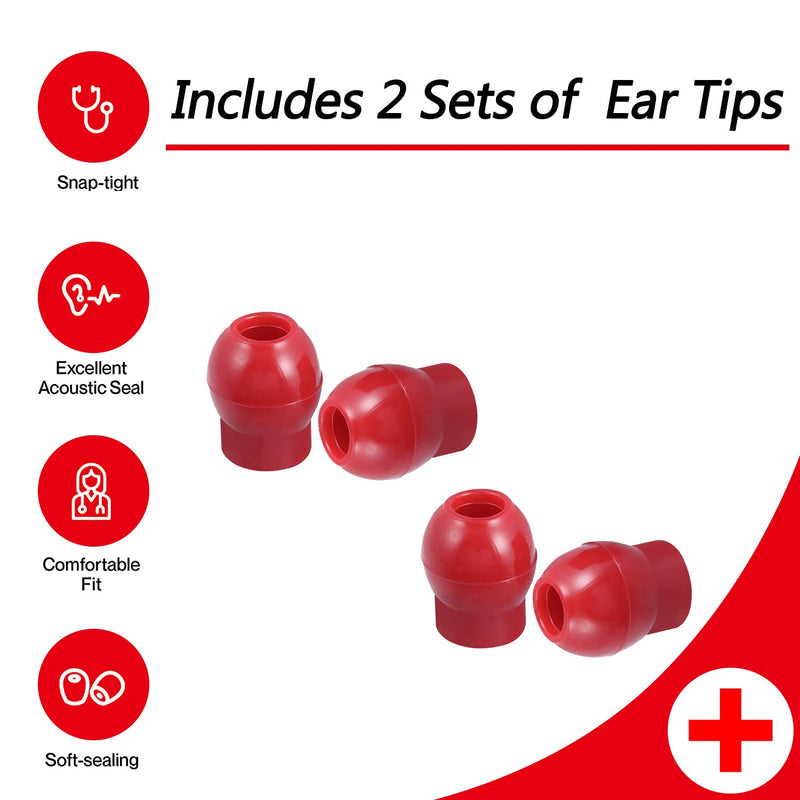 [Australia - AusPower] - MDF Ear Pieces, Soft-Sealing Ear Tips Replacement Compatible with MDF Stethoscope Accessories (Black) Black 
