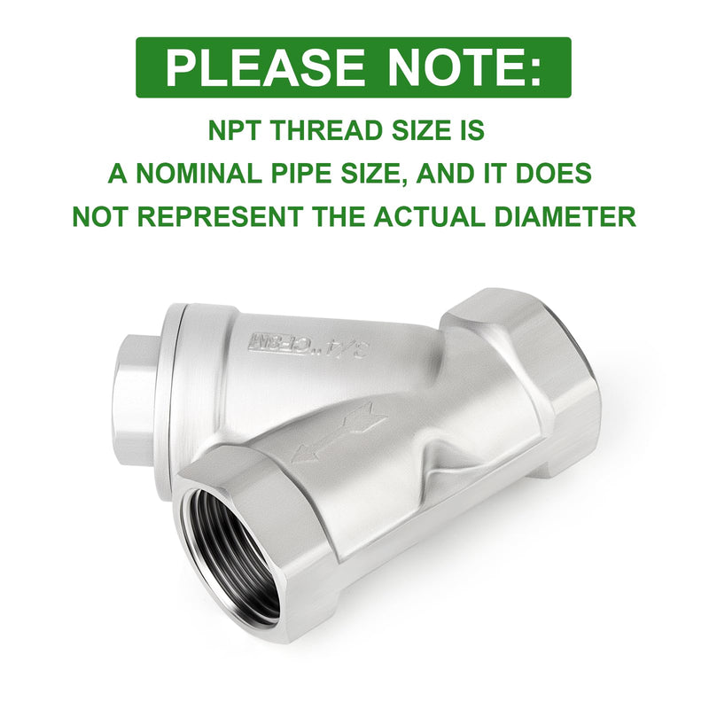 [Australia - AusPower] - TAISHER 1PCS 304 Stainless Steel 1" NPT Female WYE Y Strainer Mesh Filter Valve CF8 WOG 800 