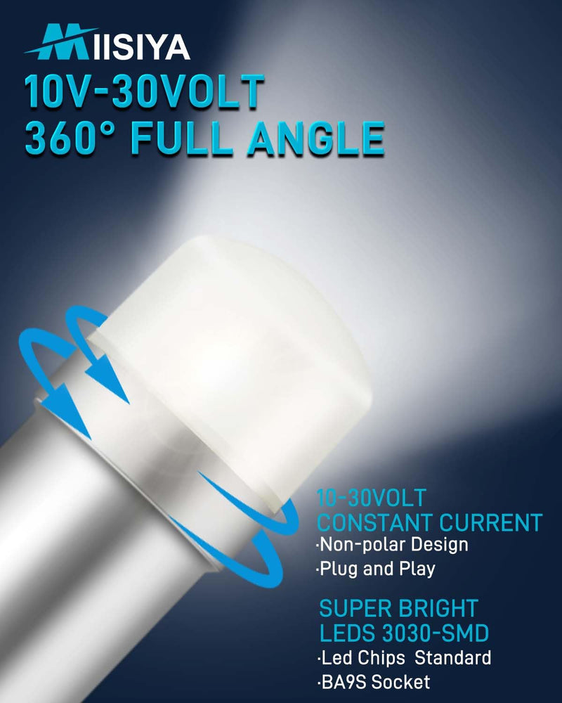 [Australia - AusPower] - 1820 Bulb 1445 1816 1815 1818 1819 757 53 57 313 BA9S Led Bulb 10-30Volt for Train Lights,House Number Light Bulb,Bingo Board Display and Industrial White 10Pack White 1820 Bulb 