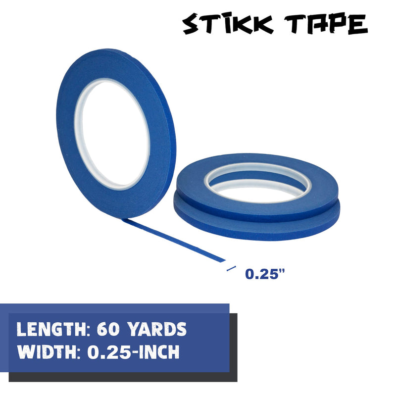 [Australia - AusPower] - STIKK Painters Tape - 3pk Blue Painter Tape - 1/4 inch x 60 yards - Paint Tape for Painting, Edges, Trim, Ceilings - Masking Tape for DIY Paint Projects - Residue-Free Painting Tape 