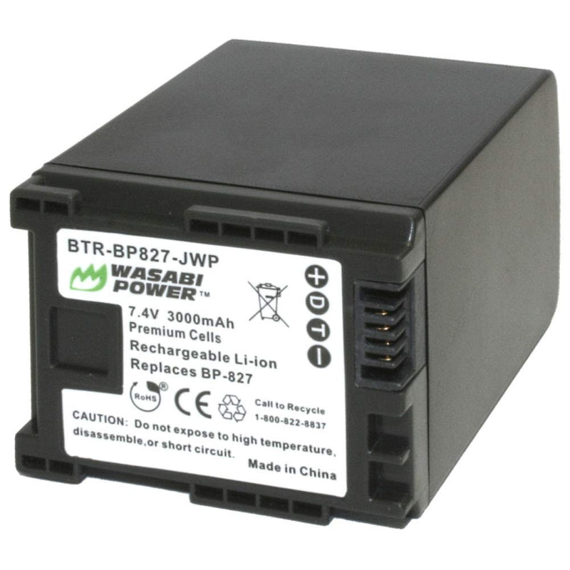 [Australia - AusPower] - Wasabi Power Battery for Canon BP-827 (3000mAh) and Canon VIXIA HF G10, HF G20, HF M30, HF M31, HF M32, HF M40, HF M41, HF M300, HF M400, HF S10, HF S11, HF S20, HF S21, HF S30, HF S100, HF S200, HF10, HF11, HF20, HF21, HF100, HF200, HG20, HG21, HG30, ... 