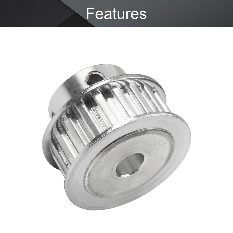 [Australia - AusPower] - Fielect Aluminium Alloy XL 20 Teeth 8mm Inner Bore Diameter Timing Belt Pulley Flange Synchronous Wheel Silver Tone for 3D Printer CNC 1Pcs XL20 8mm Inner hole 