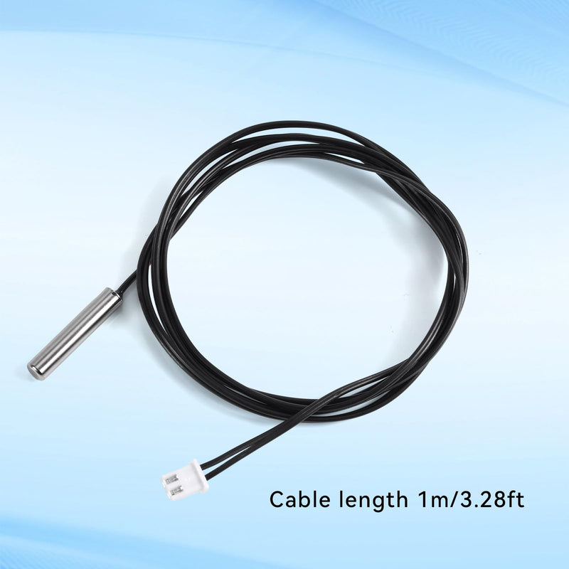 [Australia - AusPower] - 10pcs 10k Temperature Sensor Probe, Black Thermistor Sensor Probe Waterproof 1 Meter Digital Temp Transmitter Extension Cable Compatible with NTC 10K B3950 1% 