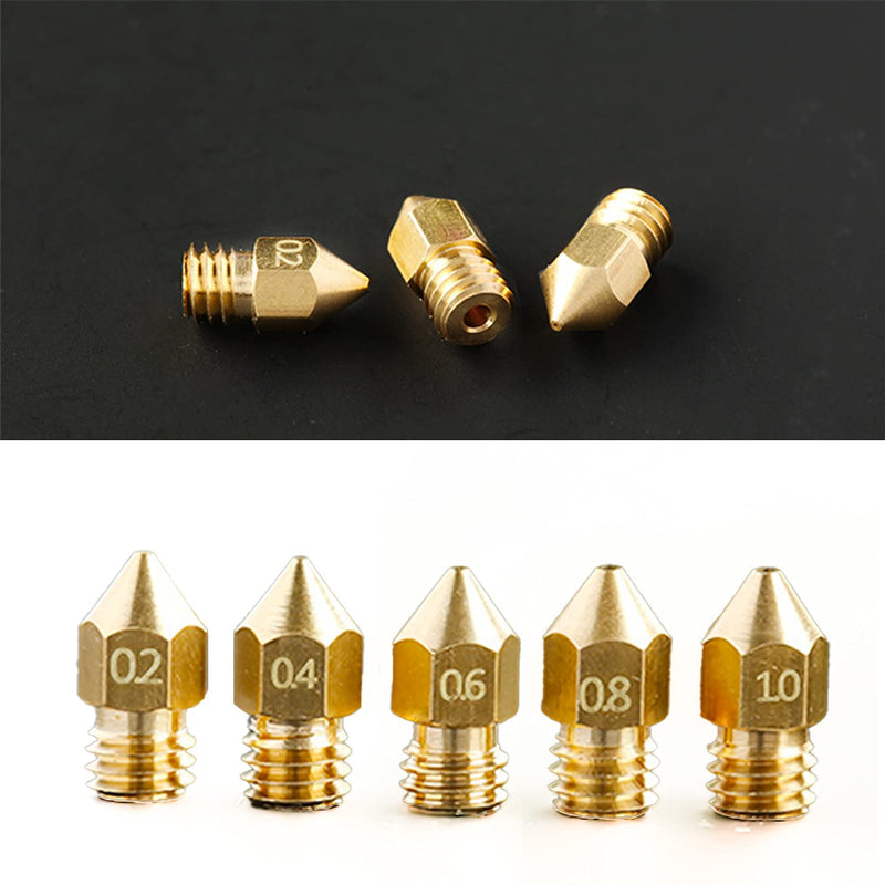 MK8 Nozzles 24 pcs 3D Printer Extruders Brass Nozzles 0.2mm, 0.4mm,0.6mm, 0.8mm, 1.0mm CR-10 Nozzle with DIY Tools and Metal Storage Box for CR-8 / CR-10 / Ender 3 / Ender 3S / 5/6 and so on MK8 Brass Kit: Various Nozzles