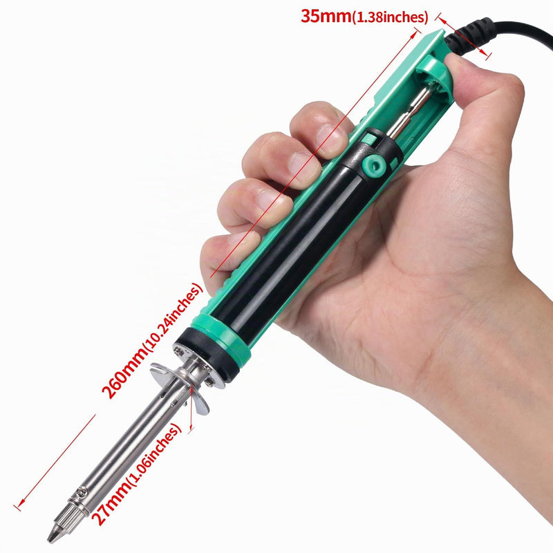 YIHUA 929D-V Electric Vacuum Desoldering Iron, Soldering Iron, Suction Desoldering Pump with Shorter Charging Handle and Desoldering Nozzles 1.0 mm 1.2 mm 2.0 mm for Through Soldering (EU Plug)