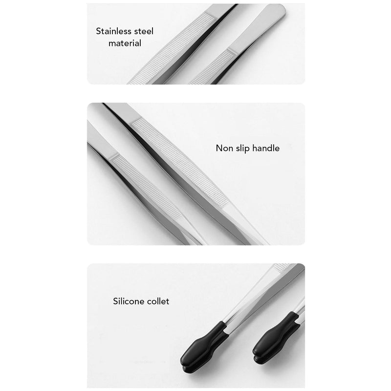 6pcs Tweezers with Rubber Coated Set, Multifunctional False Eyelash Tweezers for Jewellery Collectors for Stamp Collection, Electronics, Electronics