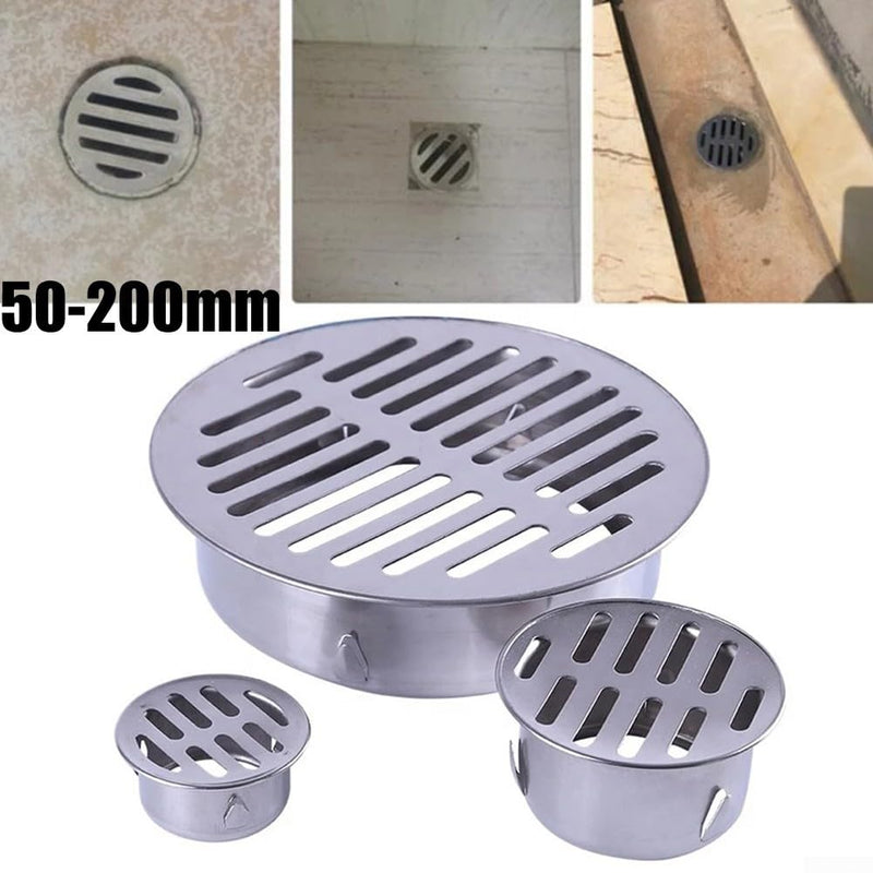 Round Stainless Steel Floor Drain, Metal Steel Drain Grid, Anti-Clogging Shower Drain Filter, DIY Tools for Balcony, Patio, Garden (Ø75mm) Ø75mm