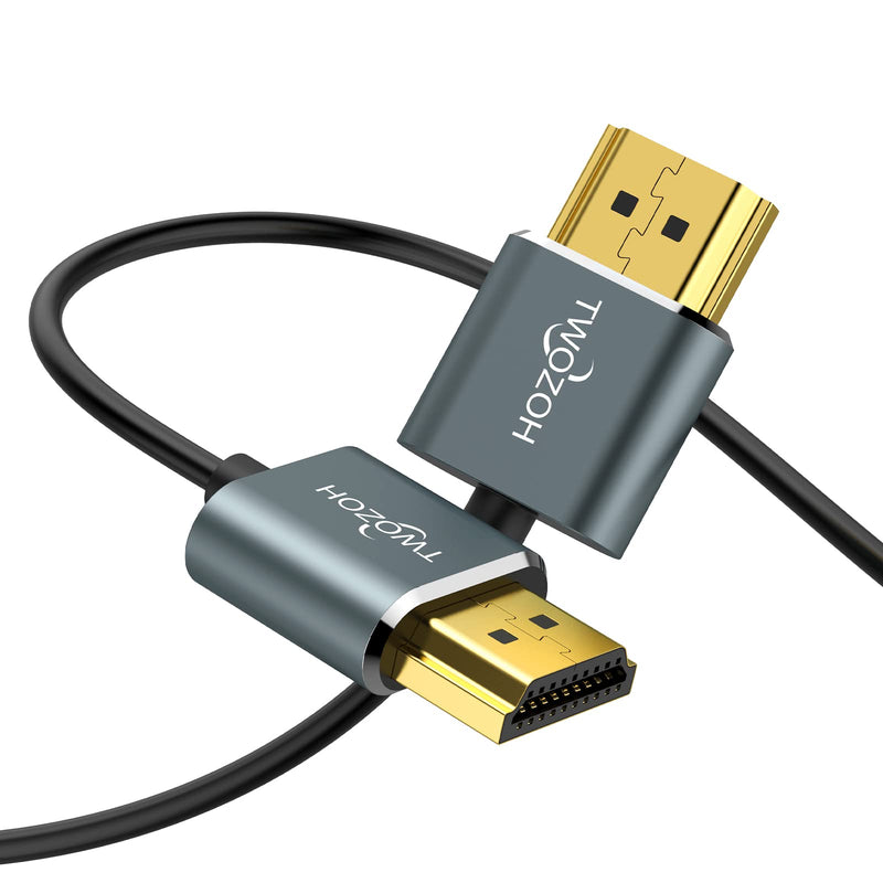 Twozoh Slim 4K HDMI Cable 1.6FT 10 Pack, Ultra Thin & Flexible Skinny HDMI to HDMI 2.0 Cord Support 4K/60HZ 18gbps Laptop, Monitor, PS5, PS4, Xbox One, Fire TV THIN HDMI 10-Pack