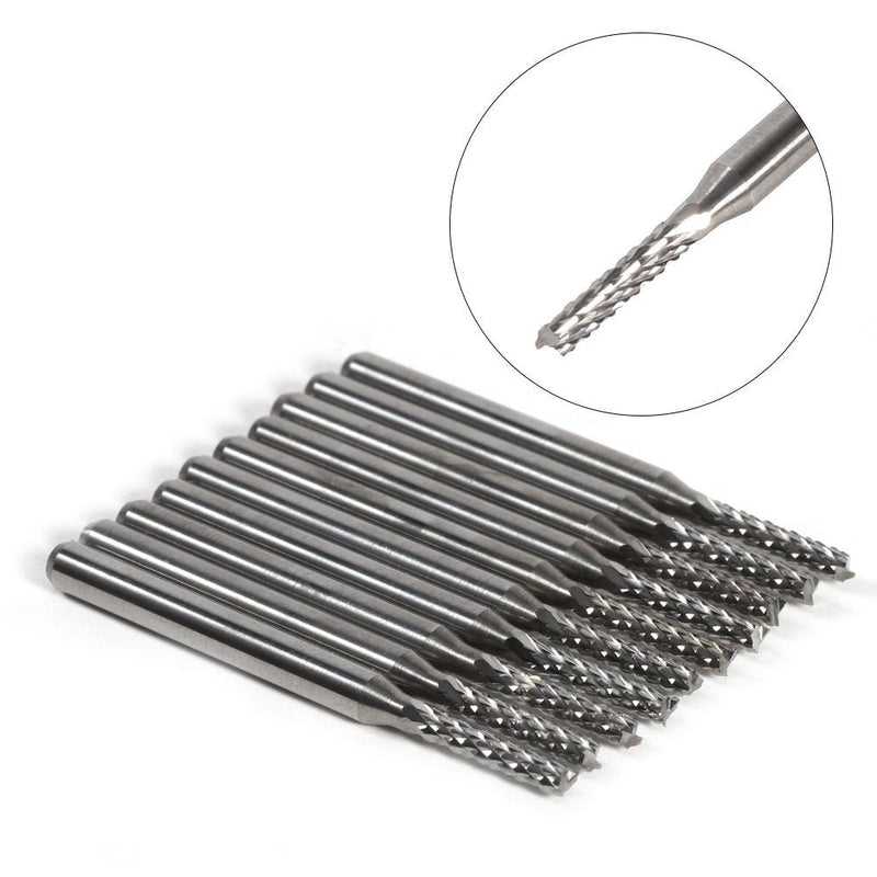 [Australia - AusPower] - 2mm Cemented Carbide End Mill CNC Router Bits 37mm 2 Flute SMT PCB Cutting Tool , Pack Of 10 