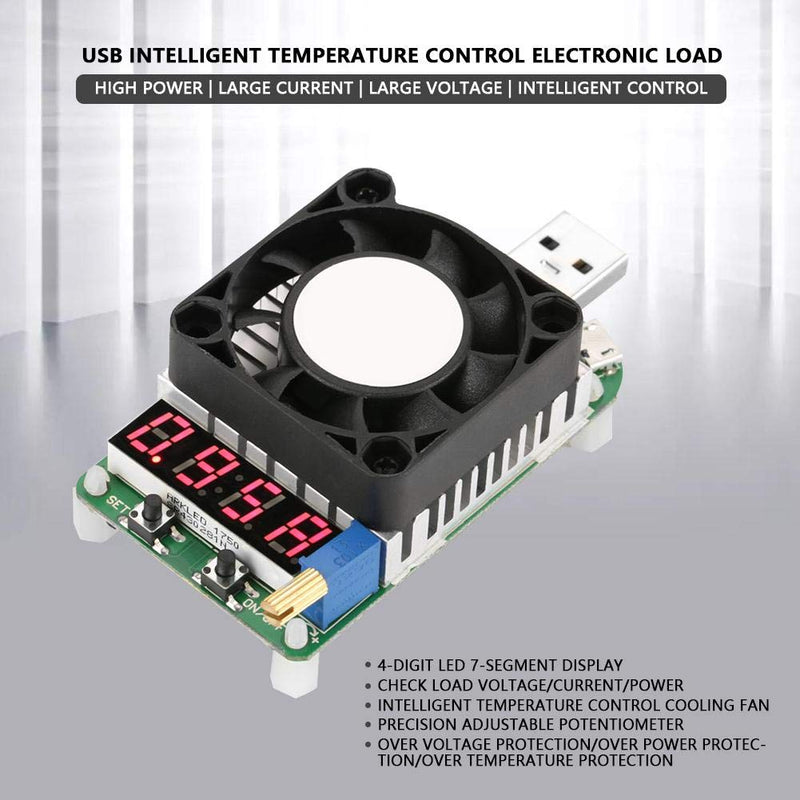 [Australia - AusPower] - Akozon USB Load Tester Module USB Energy Meter Tester Electronic Load LD25 USB Electronic Load Digital Display Battery Test Adjustable Resistance Voltage Current Meter 