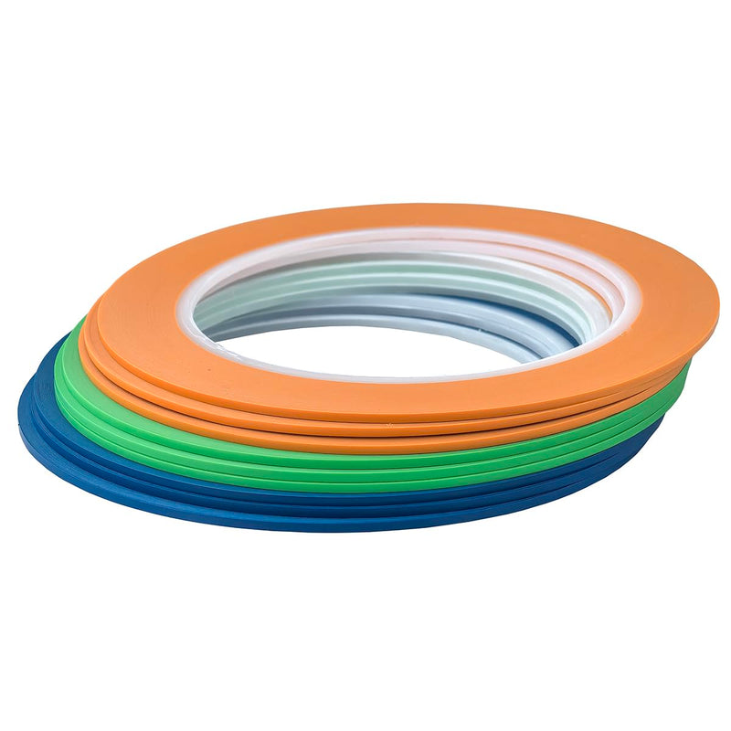 JINBING 9 Rolls Fine Line Tape High-Temp Viny Fineline Masking Tape Painters Tape 3-Colors (1/16 inch) 1/16 inch 9pcs