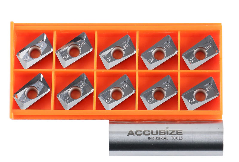 [Australia - AusPower] - Accusize Industrial Tools Apkt160408-Lh Carbide Inserts for Machining Aluminum, 10 Pcs, 0058-1604x10 