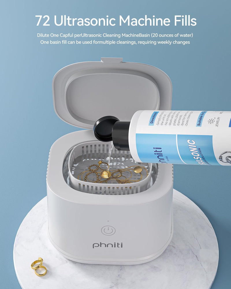 [Australia - AusPower] - Phniti Ultrasonic Jewelry Cleaner Solution 8.5 FL OZ (250ml), Ultrasonic Jewelry Eye Wear Cleaning Solution Concentrate for Gold, Silver, Platinum Diamonds Cleaning 1 