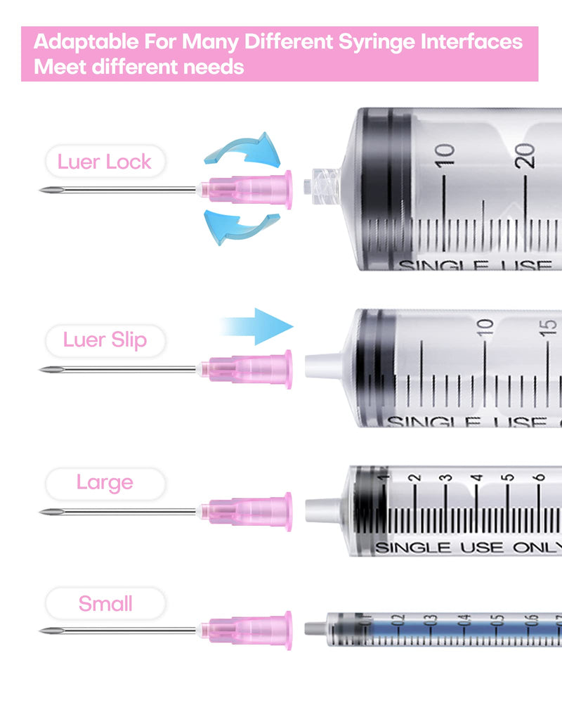 [Australia - AusPower] - 100Pcs 18Ga 1 Inch Needle Luer Lock Industrial Accessories, Individual Package Lab Tools for Measuring, Refilling Inks, Plant and Industry 18G 1 inch (25MM) 