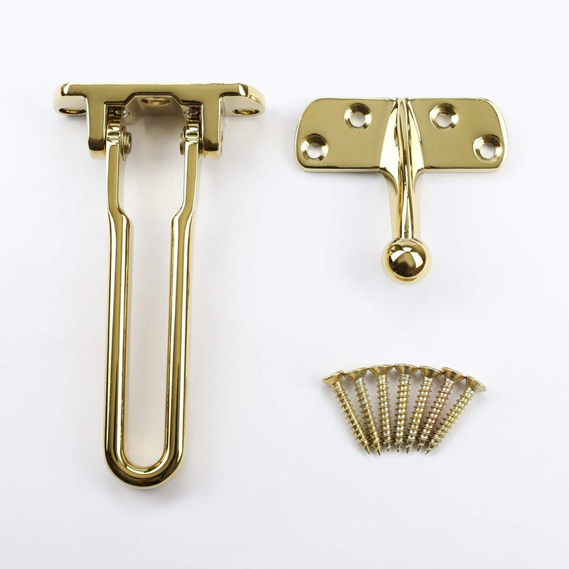 TOGU 2 Pack Solid Thicken Security Door Guard,Gate Latches Swing Bar Door Guard,Burglar-Proof Padlock Door Clasp for Home,Apartment,Hotel,Motel,Dormitory,PVD Gold 2 Pieces ?PVD Gold