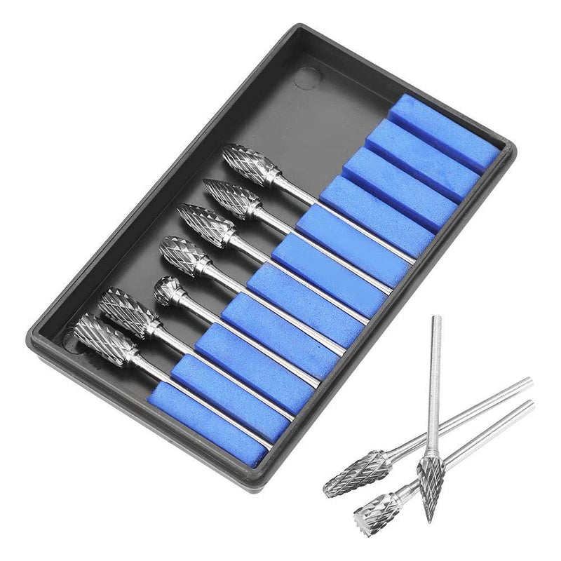[Australia - AusPower] - 10 Pieces Carbide Burr Set Steel Burrs Rotary Files Metalworking Carving Tool Set 2.35 x 6 mm 