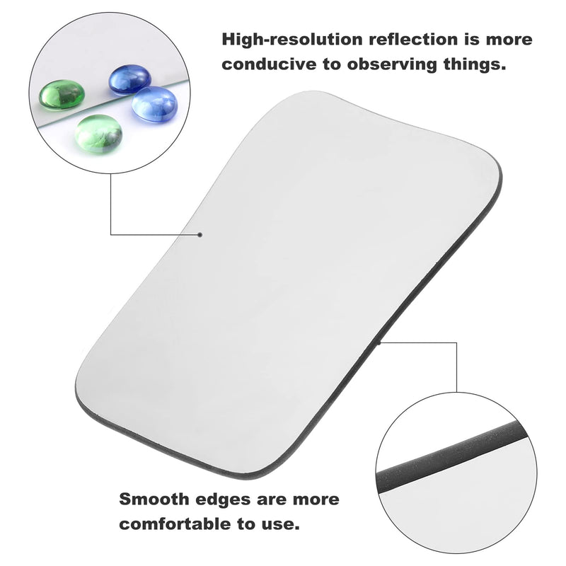 [Australia - AusPower] - EXCEART 2pcs Intraoral Mirrors 2 Sided Pofessional Occlusal Photographic Mouth Mirror Dental Photo Reflector Glass Mirrors Tools for Clinic Doctor Silver 