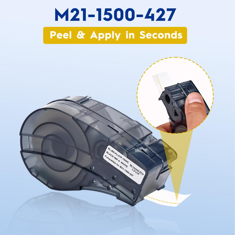 1 Pack Replacement for Brady M21-1500-427 Label Tape, Compatible with Brady M210, M210-LAB, BMP21-PLUS, BMP21-LAB, M211 Printers, Self-Laminating Wire Wrap, 1.5" W 14' L 1.5"