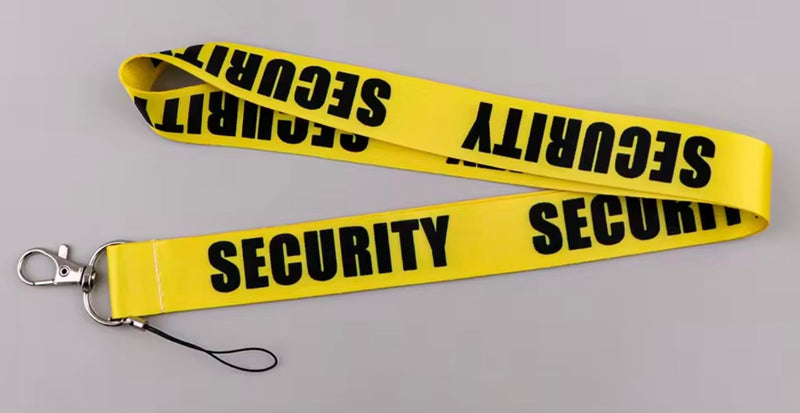 Security Personnel Professional Safety Bodyguard Body Guard Police Officer Yellow Tape Protect Protection Services Hostage Secure Safe Office 17.7" Neck Lanyard Keychain Holder ID Badge Strap