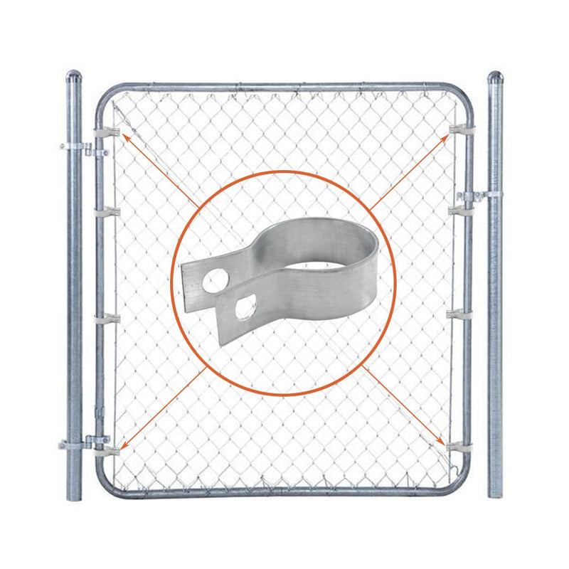 [Australia - AusPower] - 12 Pack Brace Bands Chain Link Fence, Galvanized Steel Chain Link Brace Band Use for 1-3/8" Outside Diameter Post/Pipe, Gate, Fences Panels 12 