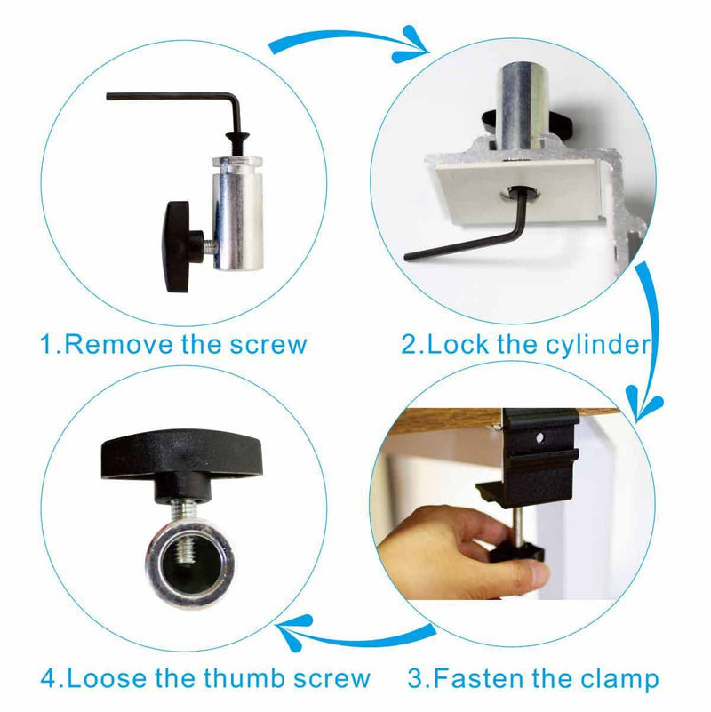 [Australia - AusPower] - Replacement Clamp for 1/2” Base Magnifying Lamp，Desk Lamp，Magnify Lamp，Swing Arm Lamp，Phone Mount，Ipad Mount，Tablet Holder，Mic Holder (Silver) Silver 