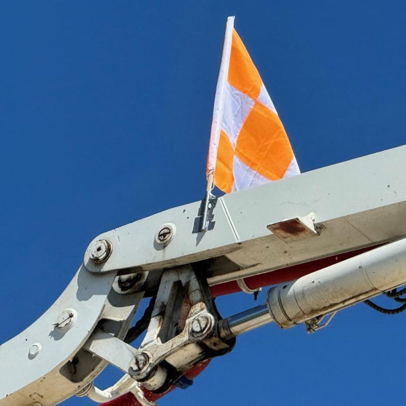 [Australia - AusPower] - Heavy Duty Airport Flag Orange and White 36 x 36 Inch With Rope- Longest Lasting Oxford Nylon 210D | Airfield Vehicle Safety Flags Decoration Gift Yard House Banner Airport-2Pack Orange White 