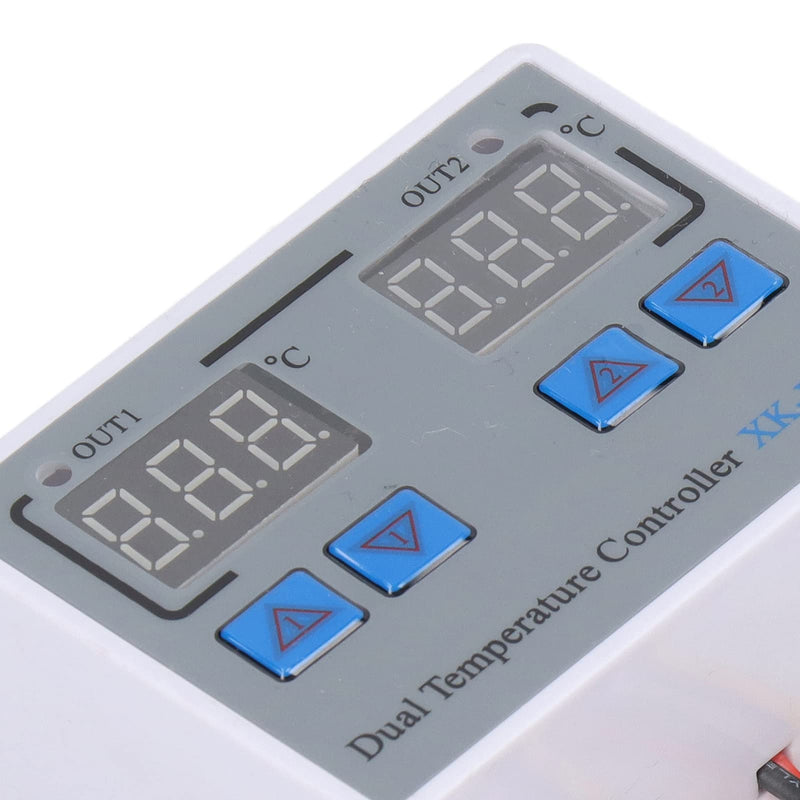[Australia - AusPower] - Dual Display Temperature Humidity Controller, Digital Thermostat Dual Temperature Controller 12V Direct Output Heating Cooling Thermostat Switch NTC 10K Sensor for Aquarium Tank Greenhouse 