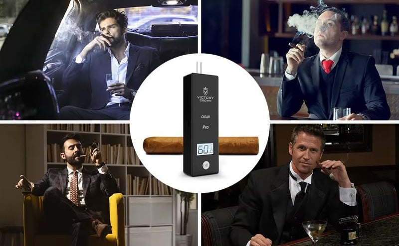 [Australia - AusPower] - Digital Cigar Humidity Meter Portable Electric Moisture Guage Tester Reader Humidor Hygrometer Needle LCD Display Smoking Tobacco Accessories Gifts Black 