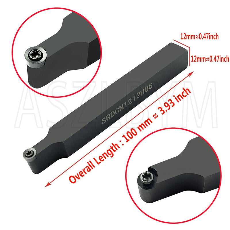 [Australia - AusPower] - 11PCS RCMT060204 MO R3 Round Carbide Inserts Milling Cutter with SRDCN 1212H06 1/2” / 12mm Round Carbide Metal Lathe Tools Indexable Turning Tool Milling Insert Holder Lathe Cutting Tools Srdcn1212h06 + Rcmt060204 