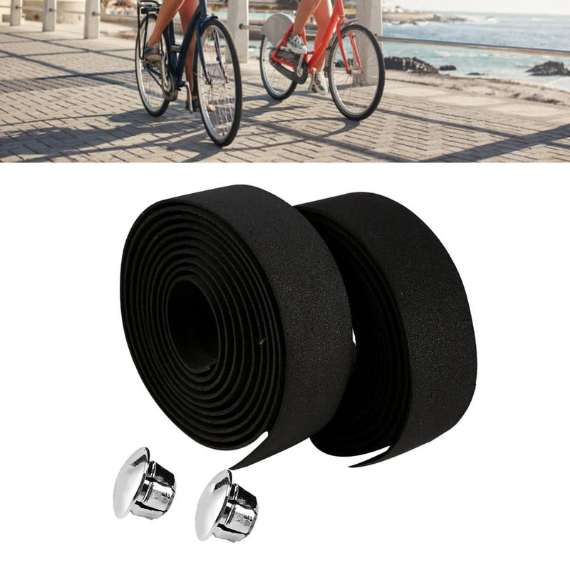 2 Sets Bike Handlebar Tape – Anti-Slip EVA Cycling Grip Wrap with End Plugs, Shock-Absorbing Rubber Sponge for Road, Gravel & Mountain Bike Drop Bars