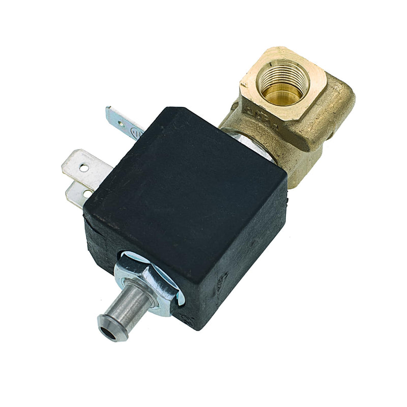 MacMaxe 120V Three-Way Solenoid Valve – Model 5320, 1/8" F x 1/8" F, 7mm Outlet, 12 Bar Max, FKM Seal, 14VA Coil (100/120V 60Hz), Espresso Machine Replacement Part