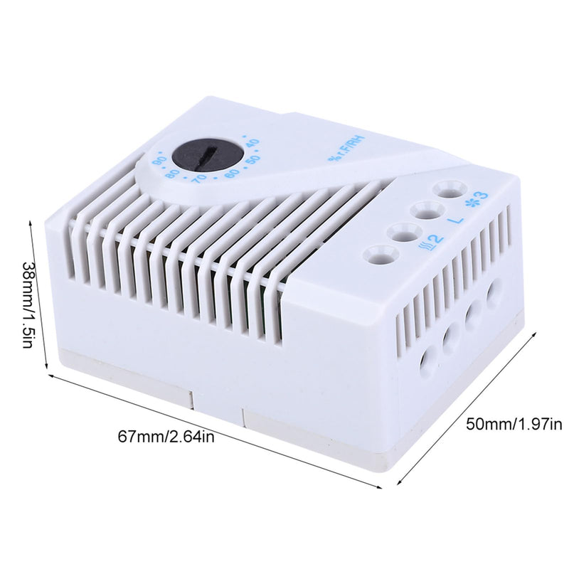 [Australia - AusPower] - Mechanical Humidity Controller hygrostat Hygrostat Fan Heater Humidity Adjuster hygrostat vmc for TV Cabinet 2 to 3 Pole Terminal Neutral Line 12 to 250 V (MFR012) Termoregolatori MFR012 