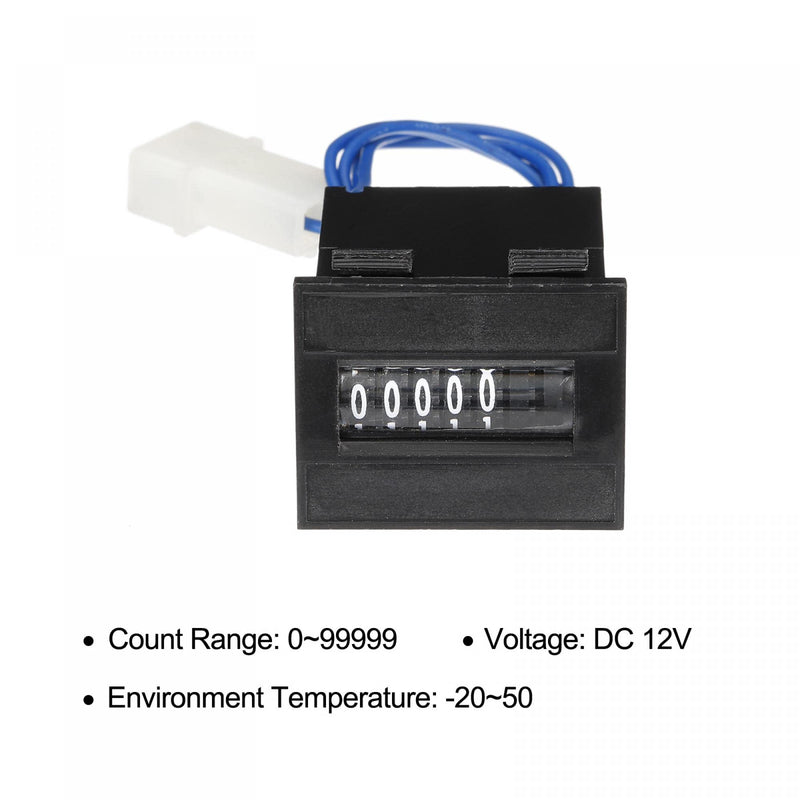 [Australia - AusPower] - uxcell Electromagnetic Counter, 6 Digit 0-999999 Counting Range Electronic Pulse Counter Digital Counter Totalizer Electromagnetic Pulse Counter DC12V 