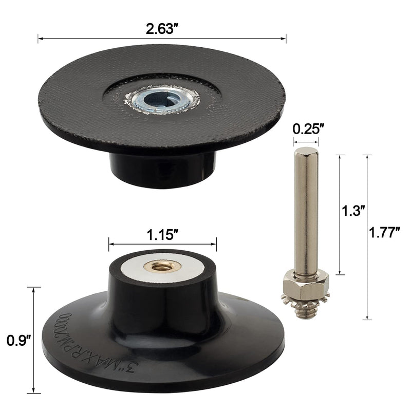 [Australia - AusPower] - 2 Pack 3 Inch Quick Change Disk Pad Holder Adapter Holder with 1/4" Shank Disc Holder, Disc Adapter Roll Lock Disc Holder for Polishing Sanding Surface Preparation 2pcs of 3" 