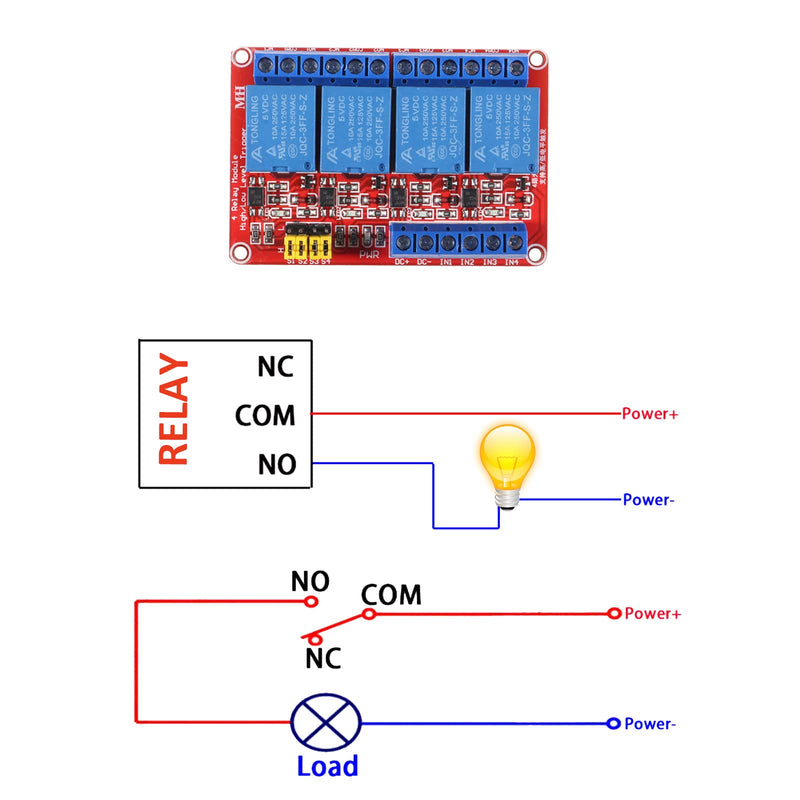 [Australia - AusPower] - 2pcs DC 12V Relay Module 4 Channel Relay Board Shield with Optocoupler Isolation Suport High/Low Level Trigger 