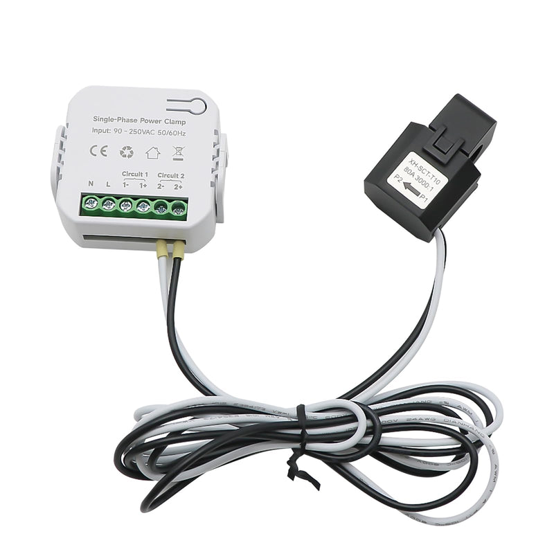 [Australia - AusPower] - AC110V 220V 80A Tuya App Smart Two-Way Bilateral WiFi Energy Meter with 2PCS 80A CT Current Transformers Clamps Sensors KWh Power Eenrgy Electricity Consumption Monitor Meter Voltmeter Ammeter 80A(CT Diameter 10MM) 