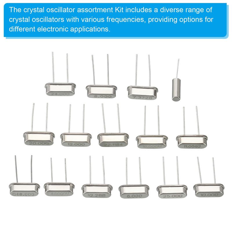 [Australia - AusPower] - PATIKIL Crystal Oscillator Assortment Kit, 15pcs 15 Values 4M to 48M Crystal Resonators Assorted Set 