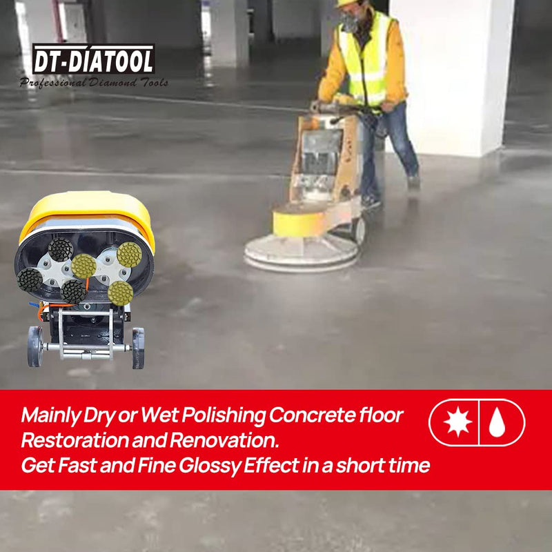 [Australia - AusPower] - DT-DIATOOL Diamond Floor Polishing Pads Resin Bond Terrazzo Floor Diameter 4 Inch Grit 50 Pack of 6 