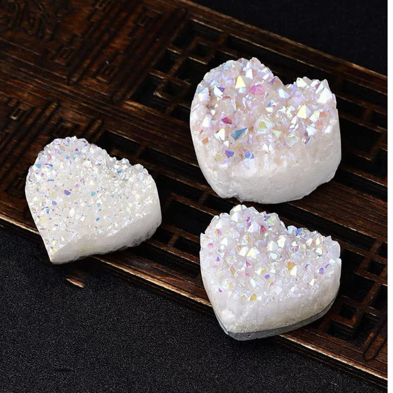 Acxico 1 pcs Wholesale Lot 7 to 10 PCs Natural Angel Aura Quartz Cluster Heart Crystal