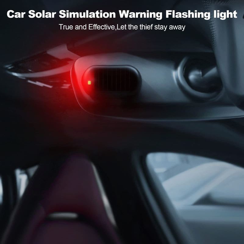 [Australia - AusPower] - Car Solar Power Simulated Dummy Alarm，Anti-Theft LED Flashing Security Light Fake lamp，with USB Charger Port，car Security Accessories Universal for Most Cars(2pcs Red) 2pcs Red 
