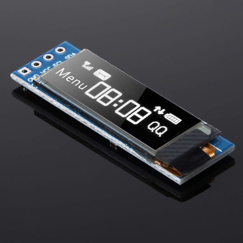 [Australia - AusPower] - 5 Pieces I2C Display Module 0.91 Inch I2C OLED Display Module I2C OLED Screen Driver DC 3.3V~5V (White Display Color) White Display Color 