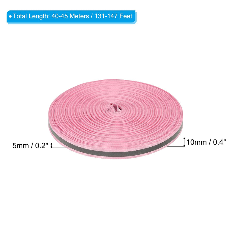 PATIKIL Reflective Tape Strip, 10mm x 50yards High Visibility Reflective Tape Sew-on DIY Warning Safety Fabric Webbing for Clothing Raincoats, Pink