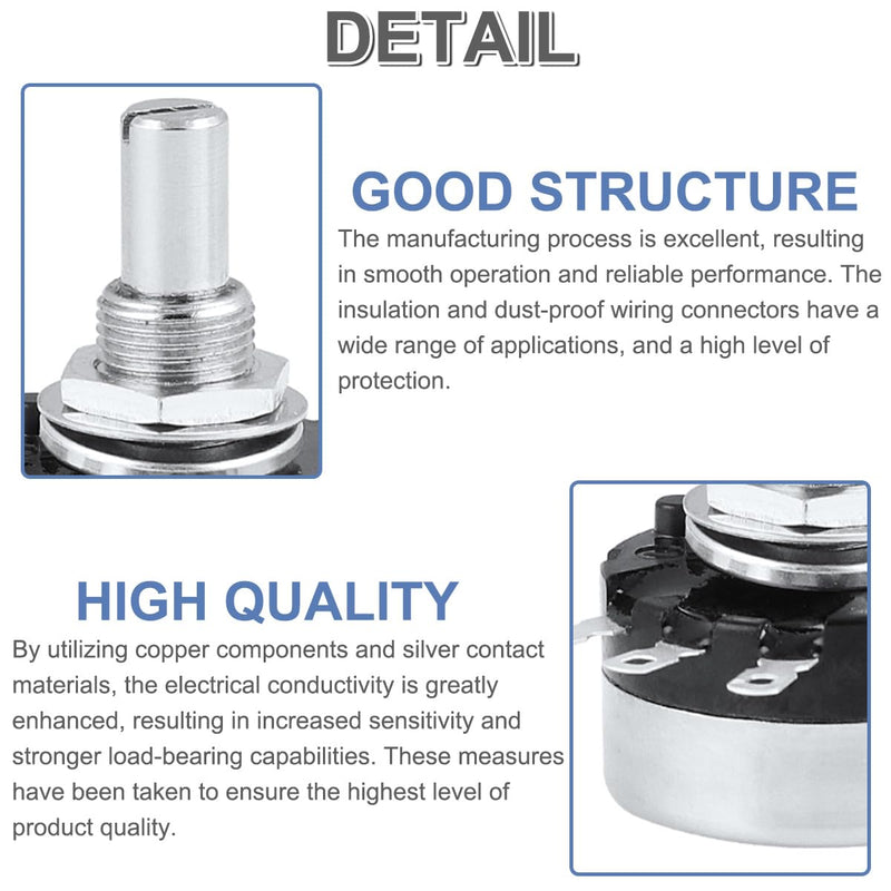 [Australia - AusPower] - DAOKAI RV24YN20S B103 10K ohm Potentiometer Single Turn Carbon Film Rotary Potentiometer - 2 Pack with Knobs, Accurate Measurement, for Speed Control of the Inverter 