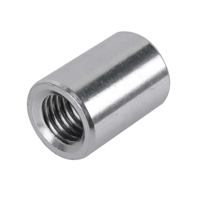 [Australia - AusPower] - Pack of 10 M8 Round Connector Nuts, 304 Stainless Steel Coupling Nut 15mm/0.59inch Length 