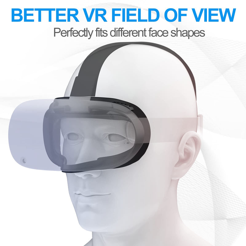 [Australia - AusPower] - SUPERUS Facial Interface & Face Cover Pad & Removable Nose Guard for Oculus Quest 2, Sweat-Proof PU Foam Cushion - VR Accessories for Meta Quest 2, Compatible with Oculus Quest 2 Original Spacer Face Pad + Removable Nose Guard 